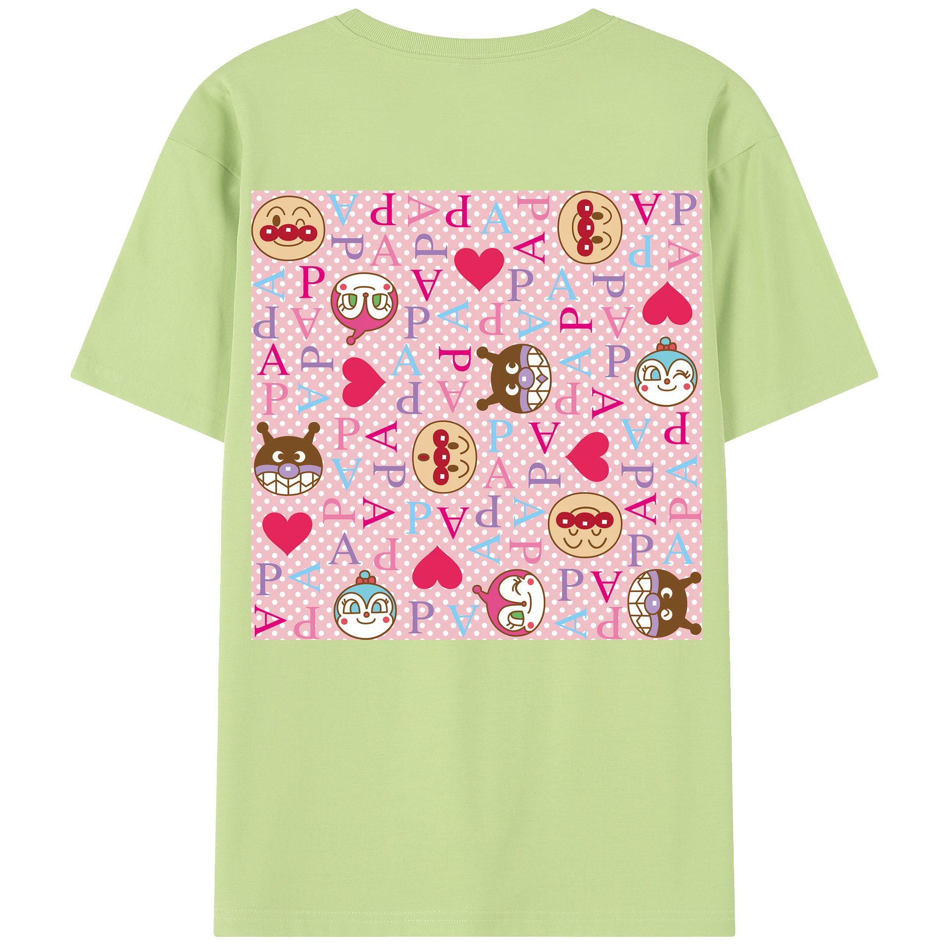 （画像用） アンパンマン Anpanman 綿100％半袖Tシャツ（背面プリント）